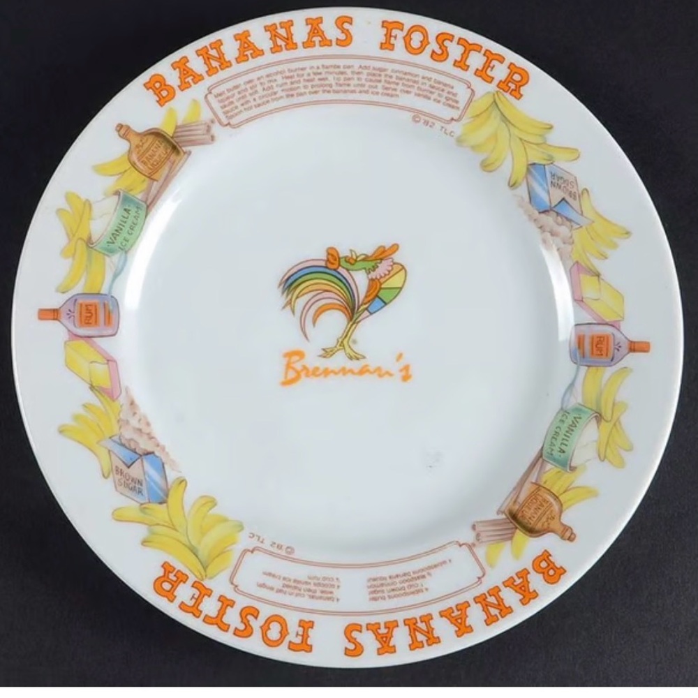 Ljungberg Brennan's Restaurant New Orleans Dessert Recipe Plates Set of 4 Rare! - Picture 2 of 7